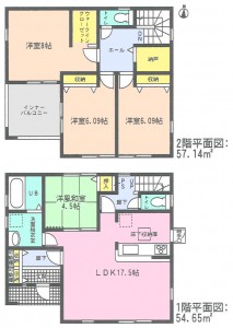 はじめ名古屋1課全2棟1号棟間取り