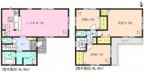 アーネスト半田市宮本町全2棟2号棟間取り