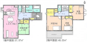 はじめ刈谷半田市大伝根全4棟3号棟