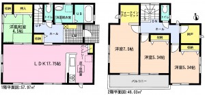 はじめ半田武豊町中挟Ⅱ全1棟間取