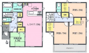 はじめ半田亀崎高根町全2棟2号棟間取りチラシ用