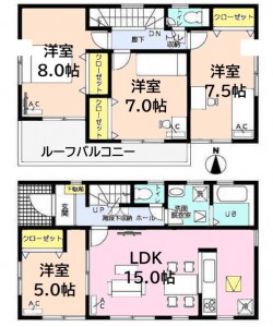 古場町4棟1号棟間取り